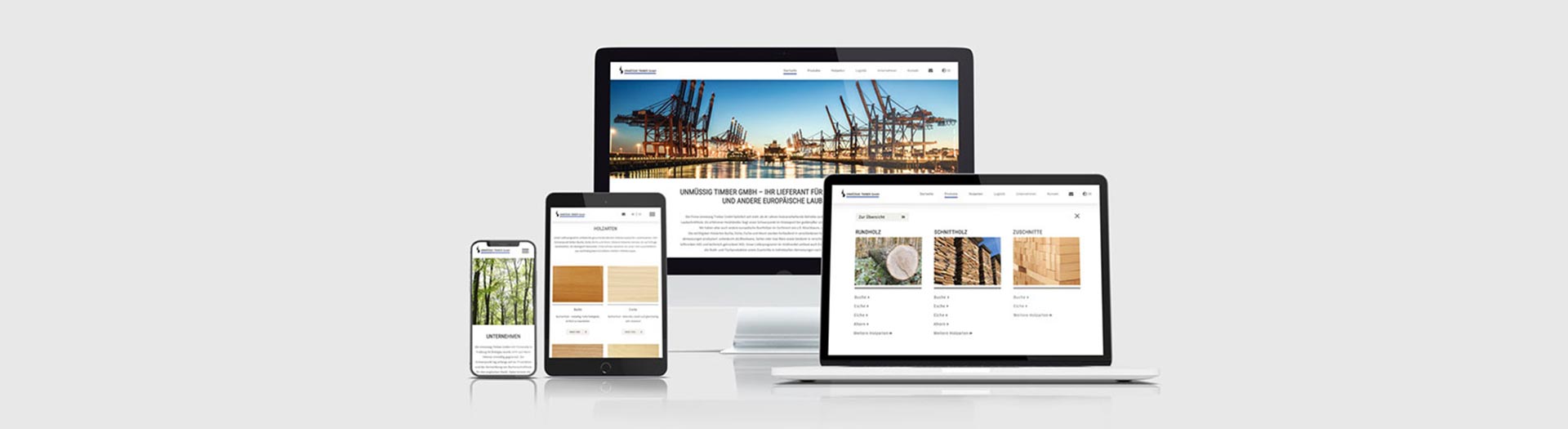 Responsive Webseite für Unmüssig Timber GmbH  - tp werbeagentur