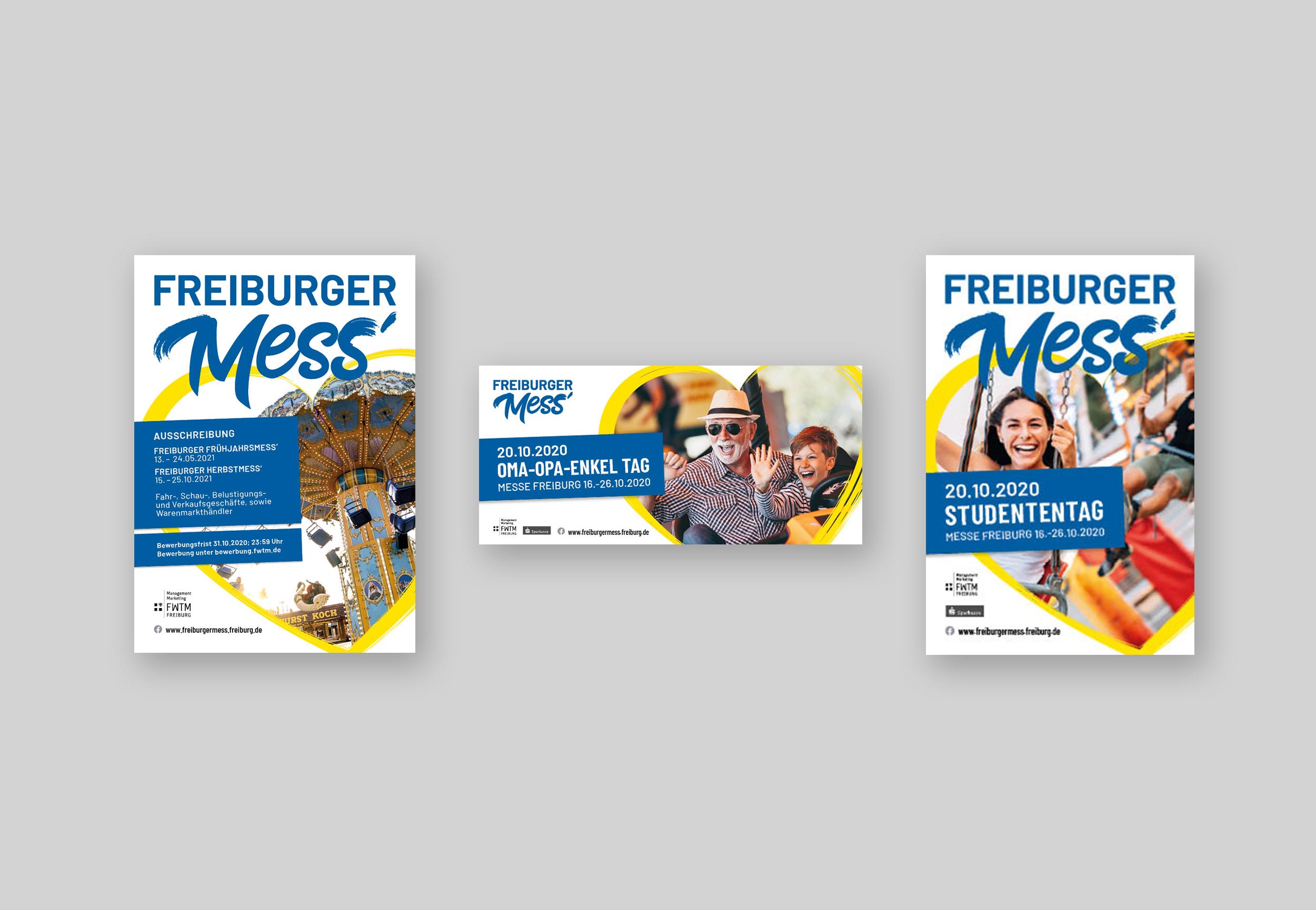 Ansicht dreier verchiedener Anzeigen-Formate für die FWTM
