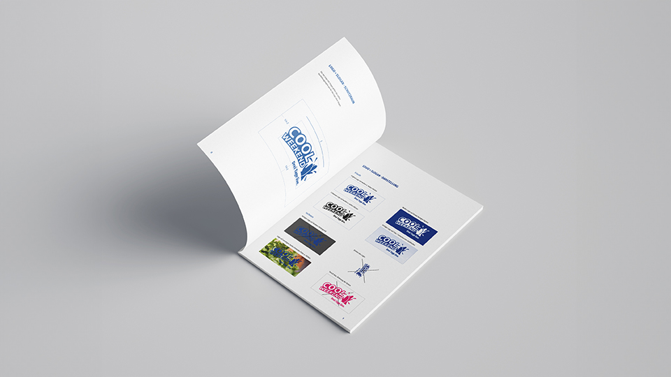 Ansicht einer Doppel-Innenseite des Styleguides von Cool Weekend