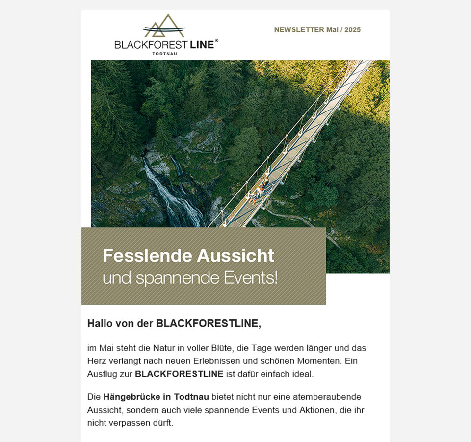 Ansicht E-Mail-Marketing in Form von Newsletter der BLACKFORESTLINE auf Netbook und Smartphone
